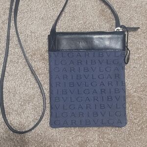Bulgari Navy and Black Crossbody Bag
